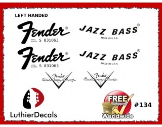 Fender Jazz Bass Left handed Guitar Decal #134